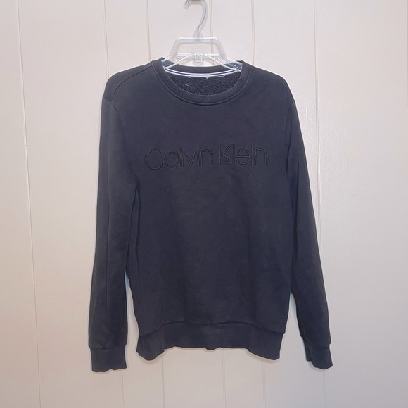 Calvin Klein washed black crew neck sweatshirt logo - Picture 2 of 8